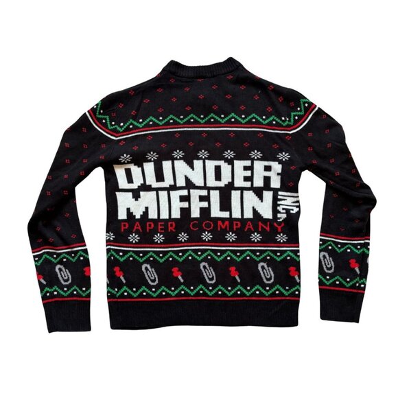 The Office Dunder Mifflin Ugly Christmas Sweater TeeTurtle Adult Unisex TV Show - Picture 2 of 6
